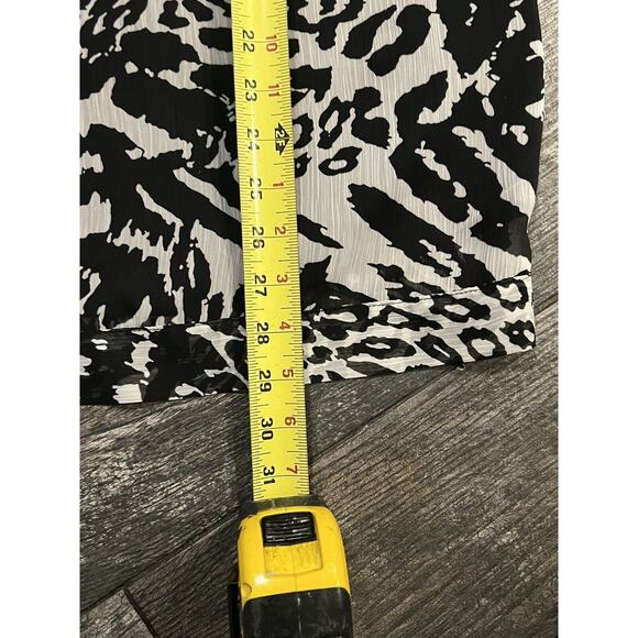 Lapis Beaded Black White Tunic Abstract Top Leopard 2 Layer Size L - Picture 5 of 11